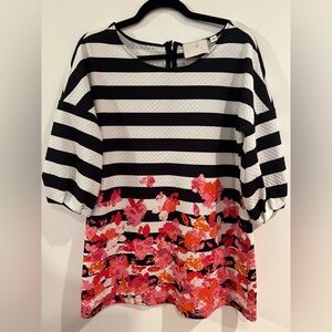 Striped Floral Women's Tunic - Small - Anthropologie